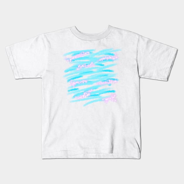 Blue stripes splashes Watercolor art Kids T-Shirt by Artistic_st